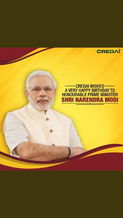 Here’s wishing a very happy birthday to Honourable Prime Minister Shri @narendramodi . We’re grateful for your unending support to CREDAI and the entire real estate sector. Your leadership has been an important part of our success as well. #HappyBirthDayPM