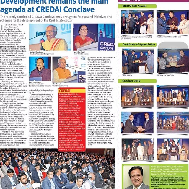 Advertorial of CREDAI Conclave 2015 published yesterday:The Economic Times