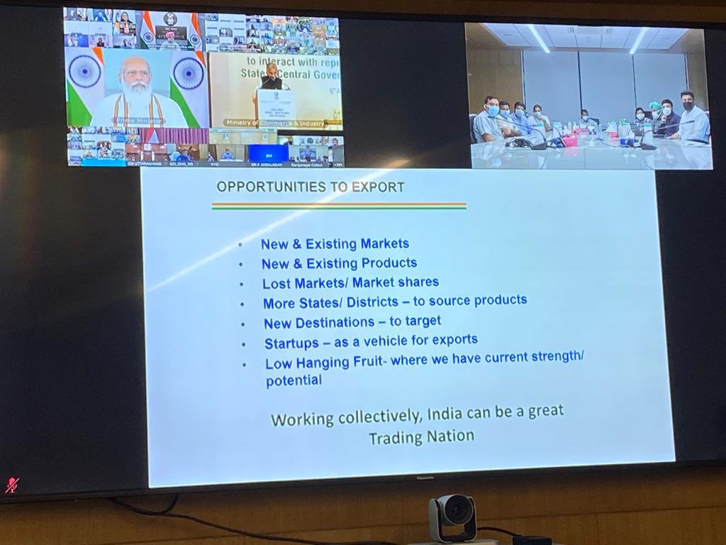 Enlightened to attend the Video Conference headed by Hon. PM, Foreign Minister and Commerce Minister for Growth of Export by India and opportunities for the same with focus on SEZ n Startups. @ASSOCHAM4India @SavvyAhmedabad @CREDAINational https://t.co/wdeJBgHO6l