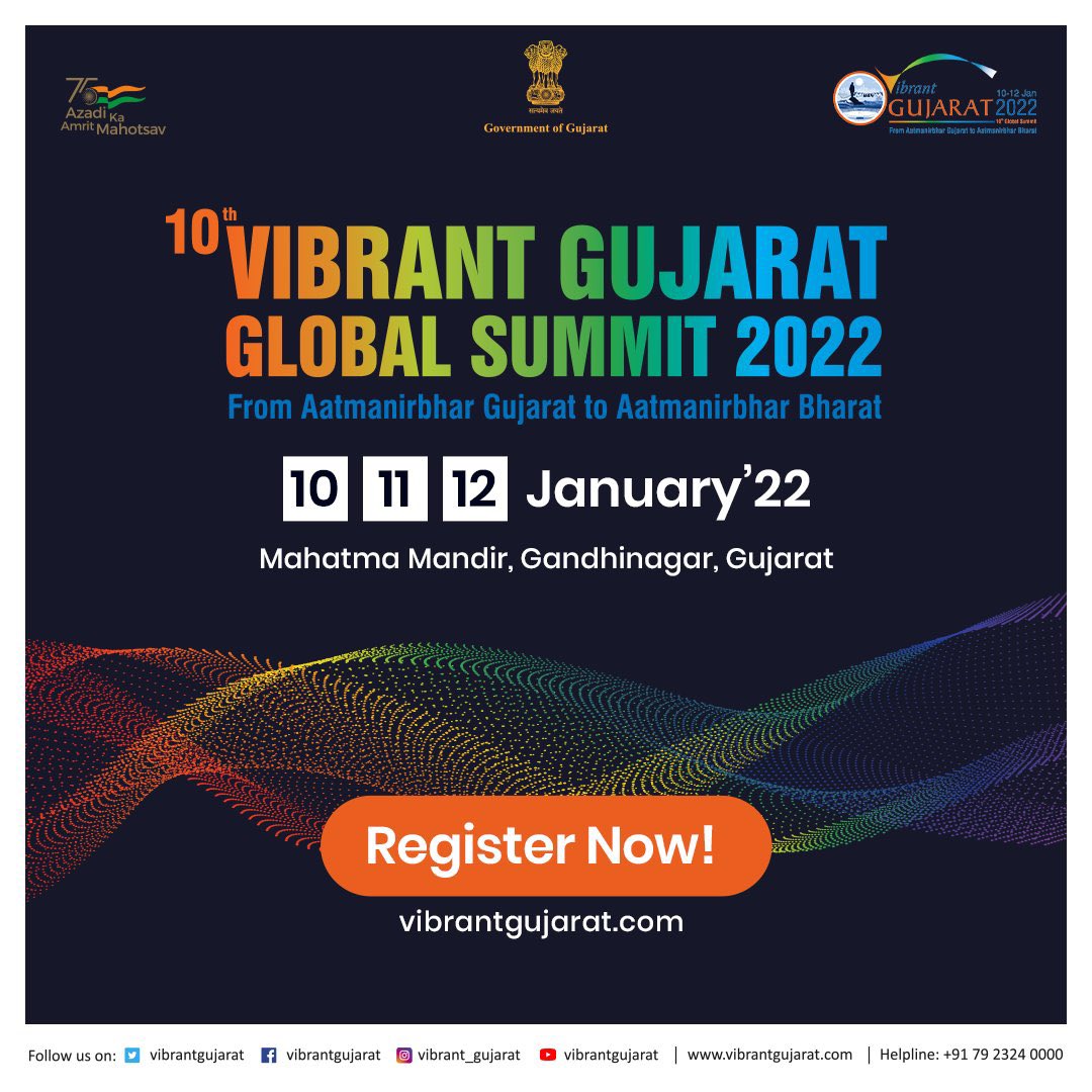 Opening a platform for growth, development, & driving the nation towards socio-economic progress, by inviting national & international collaborations, Gujarat is set to host the biennial Vibrant Gujarat Global Summit.
#VGGS2022 @ASSOCHAM4India @SavvyAhmedabad @CREDAINational https://t.co/72JjF4ZCVM