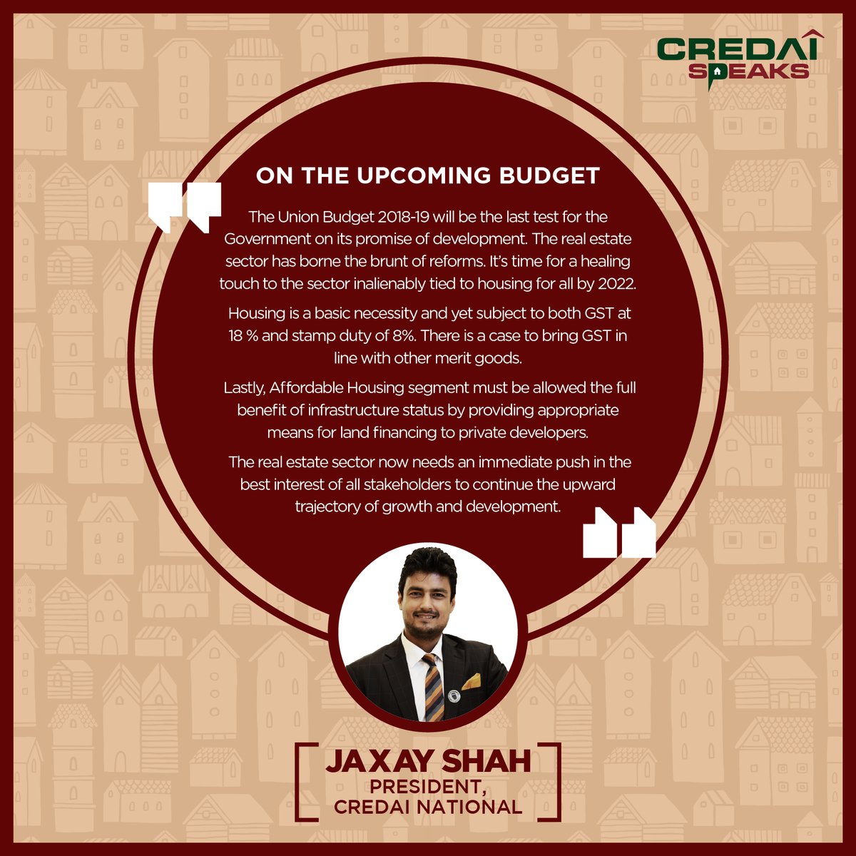 RT @CREDAINational: Here’s what our president @jaxayshah has to say about the upcoming #Budget2018. https://t.co/dwJ1kDhsKK