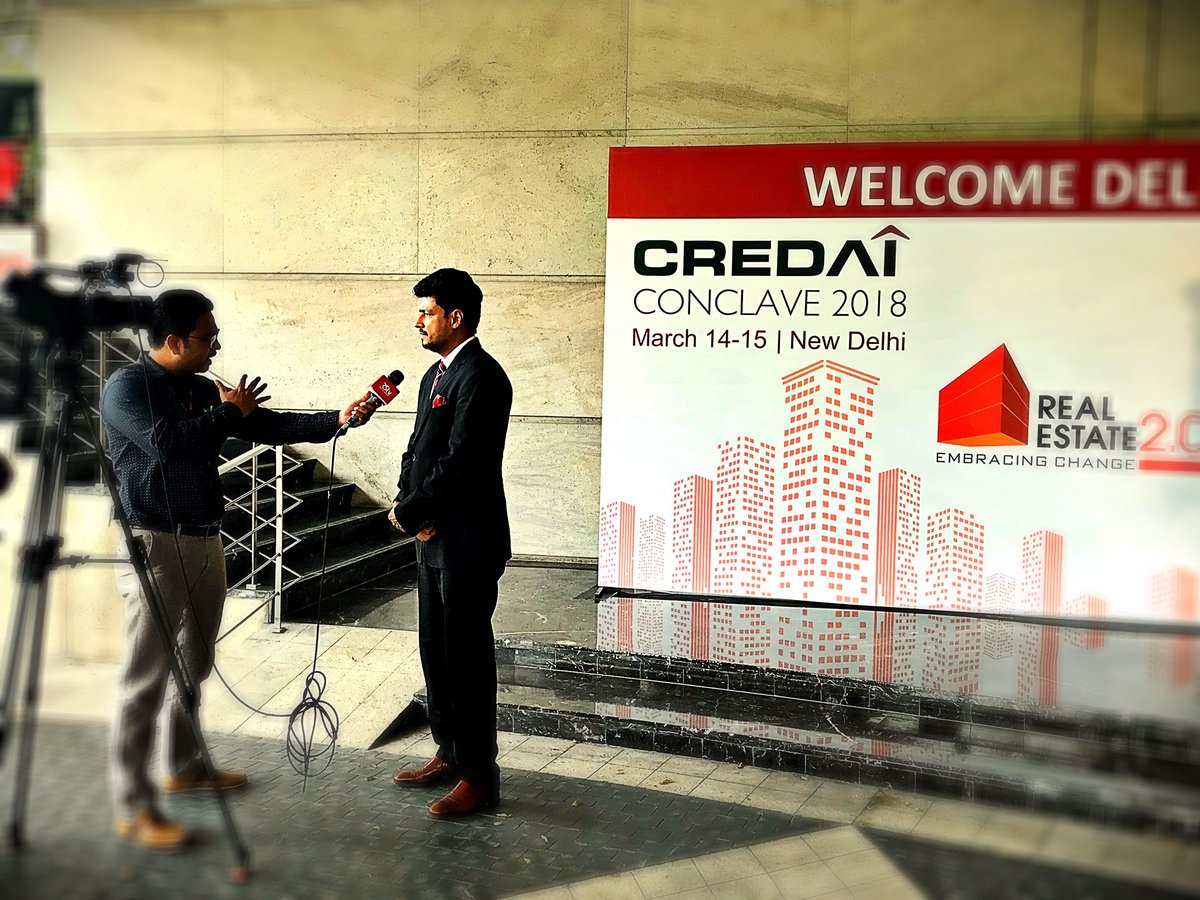 RT @prasol: .@CREDAINational President @jaxayshah speaking to the #media at #CREDAIConclave18 #RealEstate #India https://t.co/zN8SvJ2P2Q